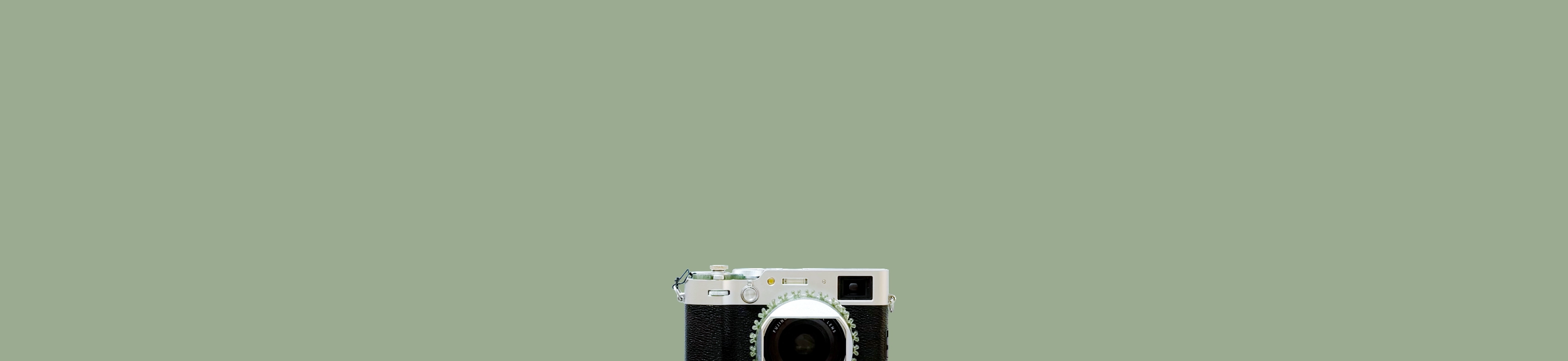 Focus Ring for Fujifilm X100 series in green, mounted on camera